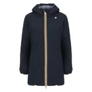 Blauwe Gewatteerde Hoodie Jas K-Way , Blue , Dames