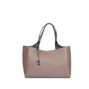 Beige Leren Schoudertas met Meerdere Compartimenten Tod's , Pink , Dam...