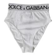 Wit Katoenen Logo Ondergoed Panty Dolce & Gabbana , White , Dames