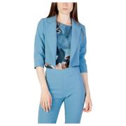 Turquoise Lange Mouw Revers Blazer Rinascimento , Blue , Dames