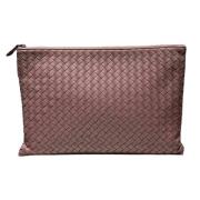 Pre-owned Leather clutches Bottega Veneta Vintage , Pink , Dames