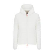 Witte Gewatteerde Hoodie Jas Save The Duck , White , Dames