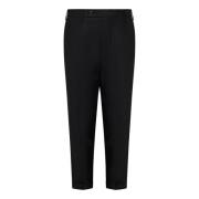 Zwarte Wol Capri Broek Slim Fit Michael Coal , Black , Heren