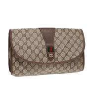 Pre-owned Leather clutches Gucci Vintage , Beige , Dames