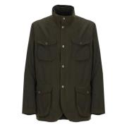 Groene gewaxte katoenen jas met hoge kraag Barbour , Green , Heren