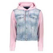 Denimjack met Jersey Mouwen en Capuchon Dsquared2 , Blue , Heren