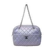 Pre-owned Leather chanel-bags Chanel Vintage , Purple , Dames