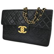 Pre-owned Leather chanel-bags Chanel Vintage , Black , Dames