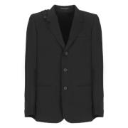 Zwarte Wollen Jas Peak Revers Yohji Yamamoto , Black , Heren