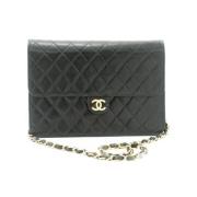 Pre-owned Leather chanel-bags Chanel Vintage , Black , Dames