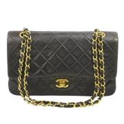 Pre-owned Leather chanel-bags Chanel Vintage , Black , Dames