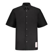 Katoenen Shirt met Patch en Nacre Knopen Lanvin , Black , Heren