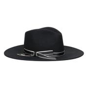 Stijlvolle vilten hoed met elegant band Borsalino , Black , Dames