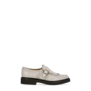 Beige Leren Loafers met Voorband Doucal's , Beige , Dames