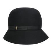 Retro-stijl Cloche Hat Borsalino , Black , Dames