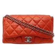 Pre-owned Leather chanel-bags Chanel Vintage , Orange , Dames