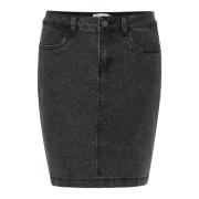 Zwart Glitter Denim Rok Cream , Black , Dames