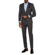 Elegant Grijs Wollen Pak Hugo Boss , Gray , Heren