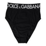 Zwart Katoenen Logo Ondergoed Panty Dolce & Gabbana , Black , Dames