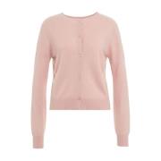 Wollen Cardigan & T-shirt Set Kaos , Pink , Dames