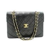 Pre-owned Leather chanel-bags Chanel Vintage , Black , Dames