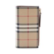 Pre-owned Coated canvas wallets Burberry Vintage , Beige , Dames