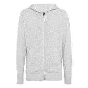 Cashmere Blend Full-Zip Hoodie Boggi Milano , Gray , Heren