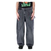 Grijze Twisted Workwear Denim Jeans JW Anderson , Gray , Heren