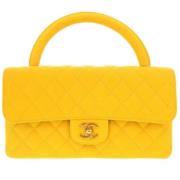 Pre-owned Leather chanel-bags Chanel Vintage , Yellow , Dames