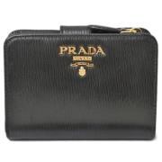 Pre-owned Leather wallets Prada Vintage , Black , Dames