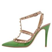 Pre-owned Leather heels Valentino Vintage , Green , Dames