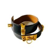 Pre-owned Leather belts Hermès Vintage , Black , Dames