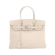 Pre-owned Leather handbags Hermès Vintage , White , Dames