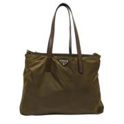 Pre-owned Leather totes Prada Vintage , Green , Dames