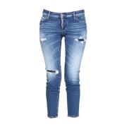 Versleten Skinny Jeans Upgrade Italië Blauw Dsquared2 , Blue , Dames