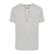 Scoop Neck T-Shirt Gucci , Gray , Heren