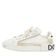 Pre-owned Leather sneakers Dolce & Gabbana Pre-owned , White , Dames