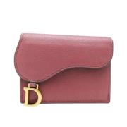 Pre-owned Leather wallets Dior Vintage , Pink , Dames