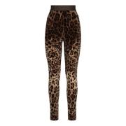 Leopard Jacquard Leggings Dolce & Gabbana , Brown , Dames