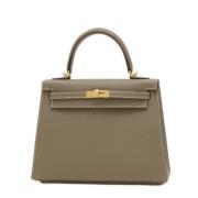 Pre-owned Leather handbags Hermès Vintage , Gray , Dames