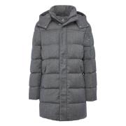 Flannel Parka gevoerd met ganzen dons Boggi Milano , Gray , Heren