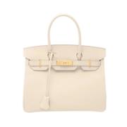 Pre-owned Leather handbags Hermès Vintage , White , Dames