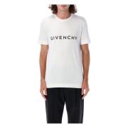 Logo T-shirt Wit Aw24 Givenchy , White , Heren