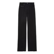 Klassieke Horsebit Denim Jeans Gucci , Black , Dames