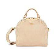 Stijlvolle Leren Tas voor Vrouwen Max Mara , Beige , Dames