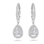 Dames Oorbellen Attract Light Pear Wit Rhodium Verguld 5197458 Swarovs...