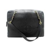 Pre-owned Leather chanel-bags Chanel Vintage , Black , Dames