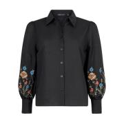 Bloemenblouse met lange mouwen Ydence , Black , Dames