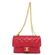 Pre-owned Leather chanel-bags Chanel Vintage , Red , Dames