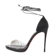 Pre-owned Fabric sandals Christian Louboutin Pre-owned , Black , Dames